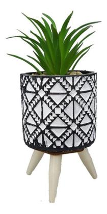 Imagem de Kit 4 Suculentas Artificiais Vasinhos C/ Pé Vaso De Cimento