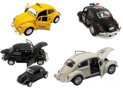 Imagem de KIT 4 Super Carrinhos Fusca 1957 Ferro Fricção Metal Miniatura réplica coleção