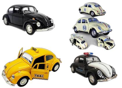 Imagem de Kit 4 Super Carrinhos Fusca 1957 Ferro Fricção Metal