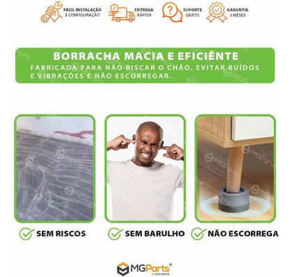Imagem de Kit 4 Suporte Anti Vibração Almofada Pé Nivelador Sapata Amortecedor de Borracha Pezinho Máquina