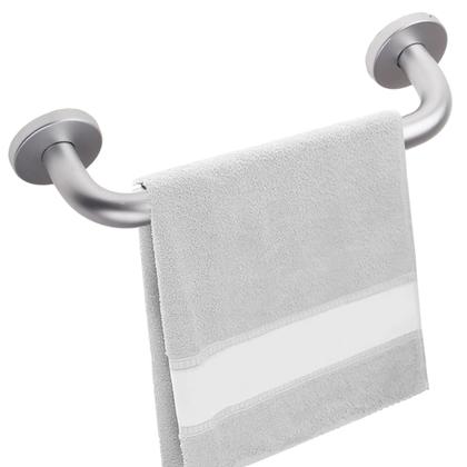 Imagem de Kit 4 Suporte Barra Apoio Idoso Toalheiro Inox 3cm 63cm