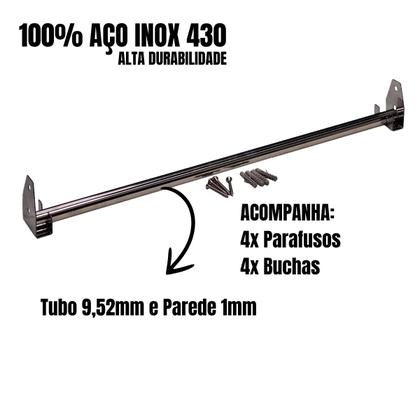 Imagem de Kit 4 Suporte Barra Inox Multiuso Cabideiro Churrasco 1M