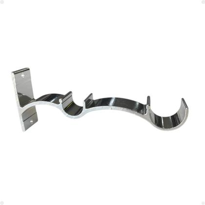 Imagem de Kit 4 Suporte Duplo Comum Perfil Varão Cortina 19.28mm Ilhós Argola Instalação