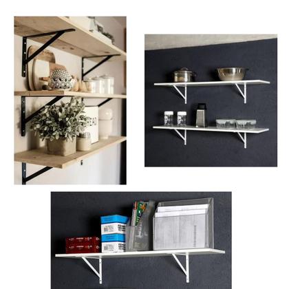 Imagem de Kit 4 Suportes Mão Francesa para Prateleira 30 cm  + kit Instalação