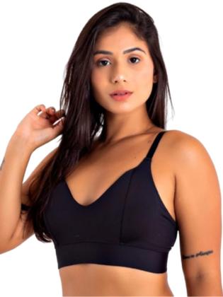 Imagem de Kit 4 Sutiã Feminino Sem Bojo Reforçado Básico Frente Única Lingerie Conforto Top Sustentação