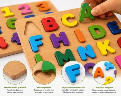 Imagem de Kit 4 Tabuleiros Educativo Pedagógico Alfabeto Letras Número