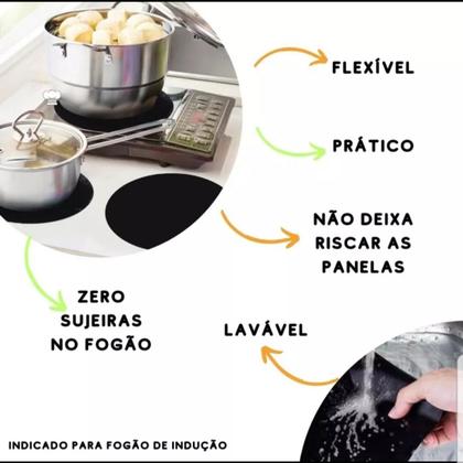 Imagem de Kit 4 Tapete Almofada Silicone Protetora P/ Fogão Indução Cozinha Antiaderente