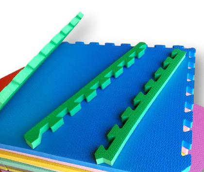 Imagem de Kit 4 Tapetes Infantil Tatames Coloridos EVA 50 x 50 x 1cm 10mm com Borda Equipacasa