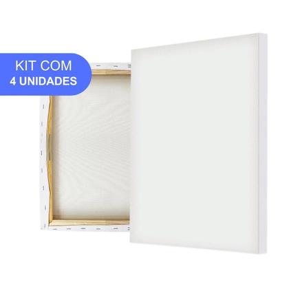 Imagem de Kit 4 Telas Pintura 30x30 P/ Tinta Acrílica Ou A Óleo Arte Estilo