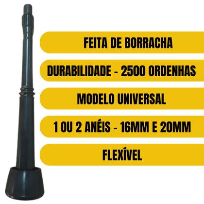 Imagem de Kit 4 Teteira Borracha Insuflador Ordenha Universal 9,5mm 1 E 2 Anéis Silverubber