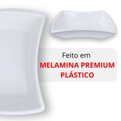 Imagem de Kit 4 Tigelas Curvas 300 Ml + 8 Molheiras Gota em Melamina Plastico para Petiscos / Molhos e Pequenas Porcoes  Bestfer 