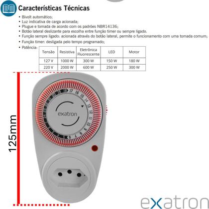 Imagem de Kit 4 Timer Temporizador Analogico Tomada 127v 220v Bivolt
