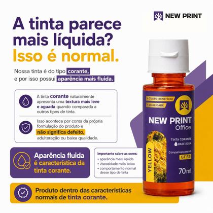 Imagem de Kit 4 Tinta Compatível Para Hp Gt51 Gt53 Gt52 Tanque De Tinta