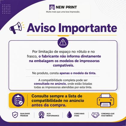 Imagem de Kit 4 Tinta Compatível Para Hp Gt51 Gt53 Gt52 Tanque De Tinta