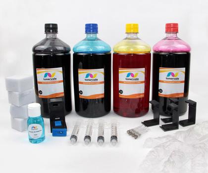 Imagem de Kit 4 Tinta Para HP C4424 74 e 75 1 Litro Linha Platinum