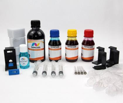 Imagem de Kit 4 Tinta Para Lexmark PRO 905 105BK e 100 500ml Black e 100ml Color Linha Platinum