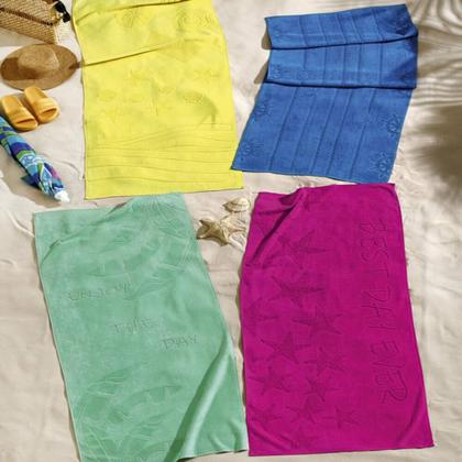 Imagem de Kit 4 Toalhas Banhao Praia Piscina Hotel Lufamar Amarela