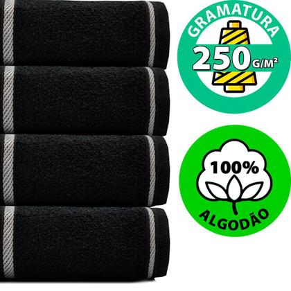 Imagem de Kit 4 Toalhas Banho 100% Algodão Salão Manicure Academia SPA 68x113cm Marcotex