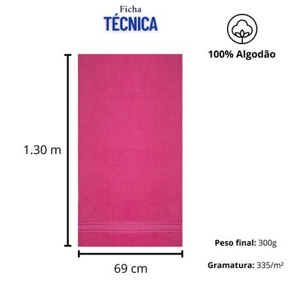 Imagem de KIT 4 Toalhas Banho Algodão Alta Durabilidade Leve