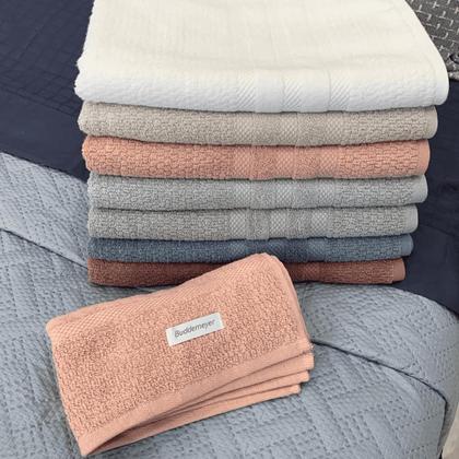 Imagem de Kit 4 Toalhas Buddemeyer Vanilla Extra Soft Azul  2 banho e 2 rosto