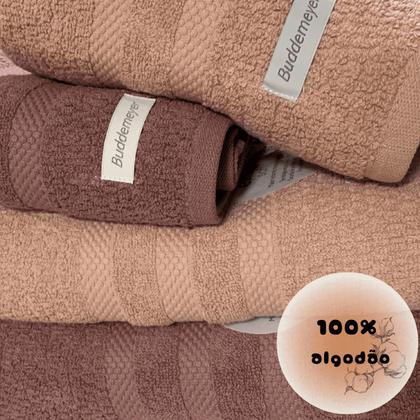 Imagem de Kit 4 Toalhas Buddemeyer Vanilla Extra Soft Azul  2 banho e 2 rosto