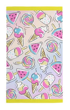 Imagem de Kit 4 Toalhas De Banho Menina Algodão 115x65cm Teka Kids Candy