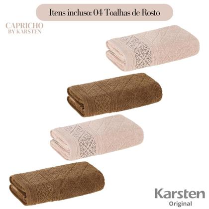 Imagem de Kit 4 Toalhas De Rosto Karsten Algodão Premium