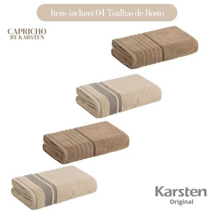 Imagem de Kit 4 Toalhas De Rosto Karsten Algodão Premium