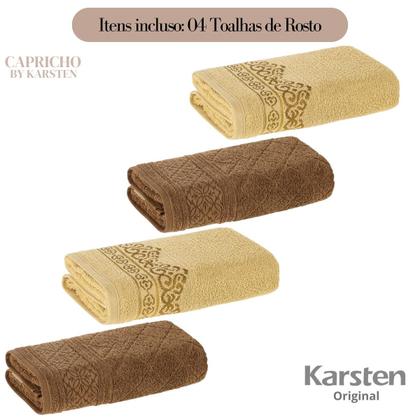 Imagem de Kit 4 Toalhas De Rosto Karsten Algodão Premium