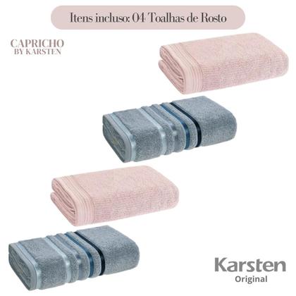 Imagem de Kit 4 Toalhas De Rosto Karsten Algodão Premium