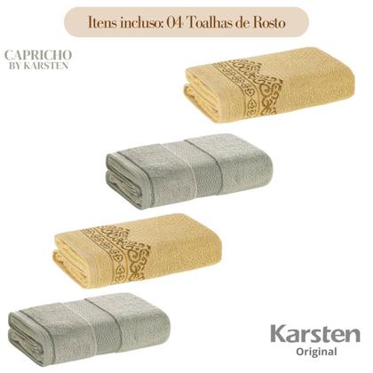 Imagem de Kit 4 Toalhas De Rosto Karsten Algodão Premium