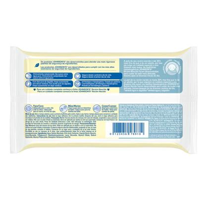 Imagem de Kit 4 Toalhinhas Johnson's Baby Recém-Nascido S/Fragrância c/48