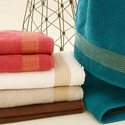 Imagem de Kit 4 Tolhas de Rosto Algodão Resistente Banheiro Macio Lavabo Secagem Rápida Bordar Salão de Beleza Absorvente