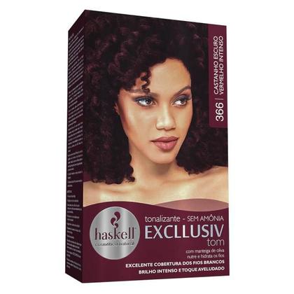 Imagem de Kit 4 TONALIZANTE HASKELL 366 CASTANHO ESCURO VERMELHO INTENSO