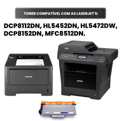 Imagem de Kit 4 toner TN3382 compatível para impressora Brother DCP-8112