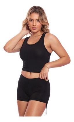 Imagem de Kit 4 Tops Fitness Nadador Feminino Lisa Blusa Básica