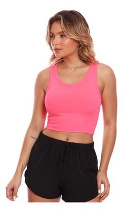 Imagem de Kit 4 Tops Fitness Nadador Feminino Lisa Blusa Básica