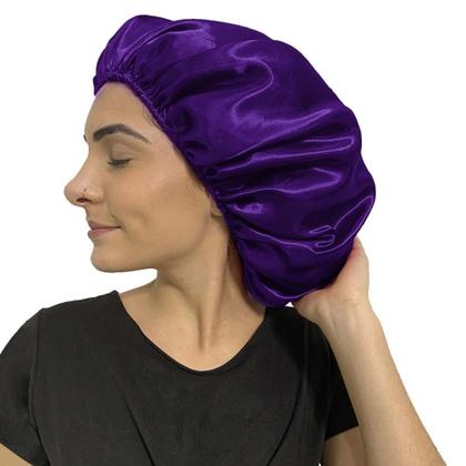 Imagem de Kit 4 toucas de cetim antifrizz prática para cabelo