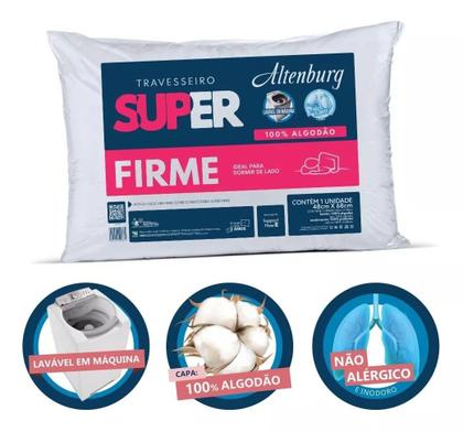 Imagem de Kit 4 Travesseiro Altenburg Suporte Super Firme Lavável 100% Algodão 48cm x 68cm