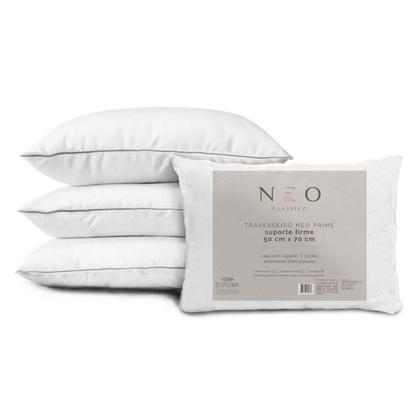 Imagem de Kit 4 Travesseiro Neo Prime 233 Fios Camesa 50x70cm Branco