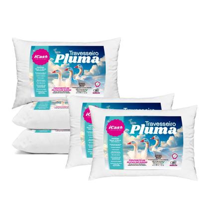 Imagem de Kit 4 Travesseiro Pluma de Ganso Macio Extreme Confort