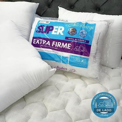 Imagem de Kit 4 Travesseiros Antialérgico Altenburg Suporte Super Extra Firme 100% Algodão Lavável 48cm x 68cm