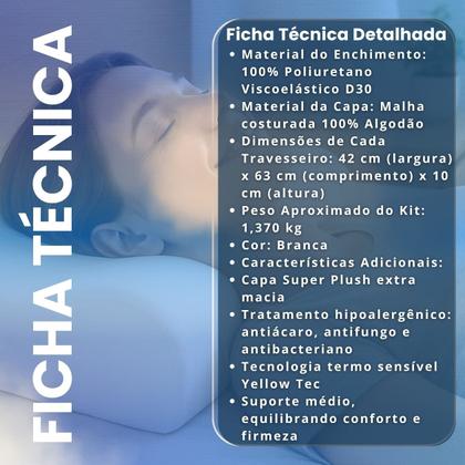 Imagem de Kit 4 Travesseiros Nasa em Viscoelástico Cervical Basic Sky