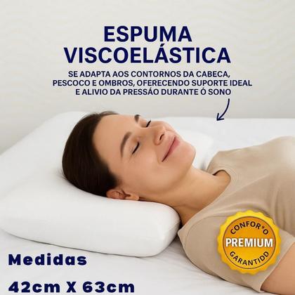 Imagem de Kit 4 Travesseiros Nasa em Viscoelástico Cervical Basic Sky