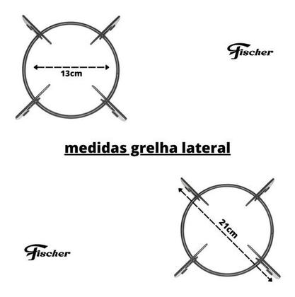 Imagem de Kit 4 Trempe Cooktop Fischer + 4 Tampinhas + 4 Queimadores