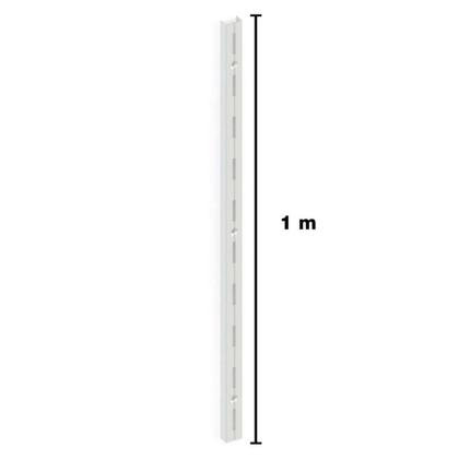 Imagem de Kit 4 Trilho Prateleira Cremalheira Aço Simples 1M Branco