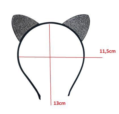 Imagem de Kit 4 un Arco Tiara Infantil Gatinha com Orelhinhas 11cm