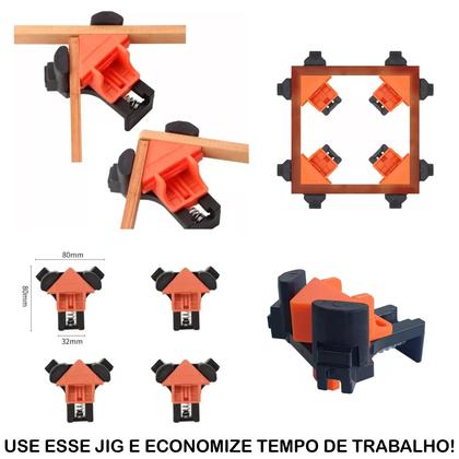 Imagem de kit 4 un. Grampo Sargento De Canto Aperto Angular  90 Graus