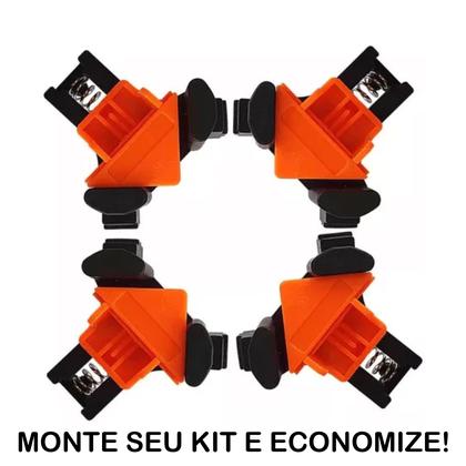 Imagem de kit 4 un. Grampo Sargento De Canto Aperto Angular  90 Graus