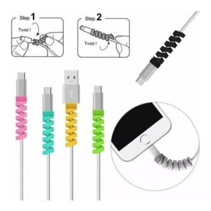 Imagem de Kit 4 Un Protetor Para Cabo Usb Fio Carregador Fone Ouvido
